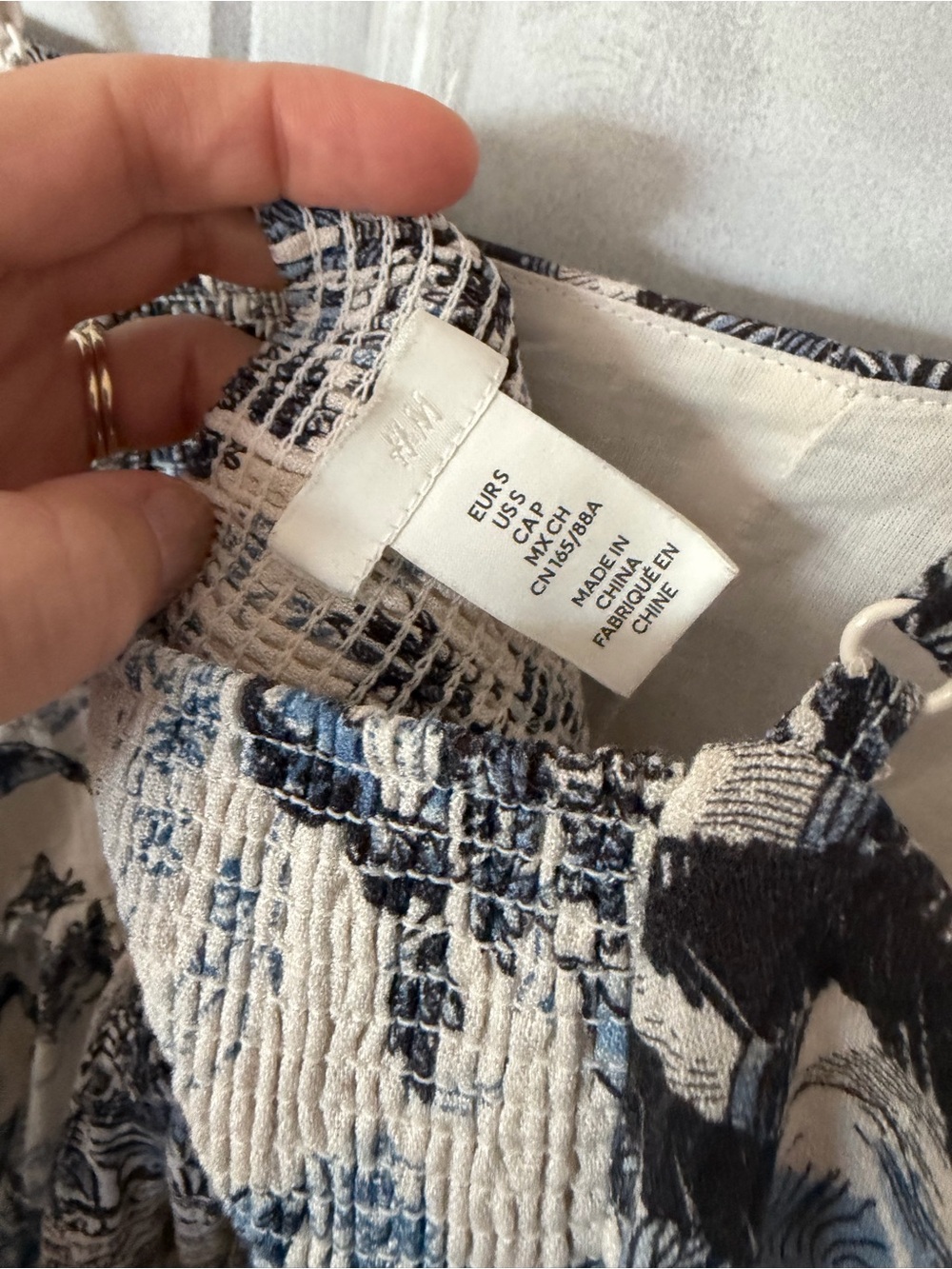Strapless Blue & White Floral Midi Dress - Picture 4 of 4